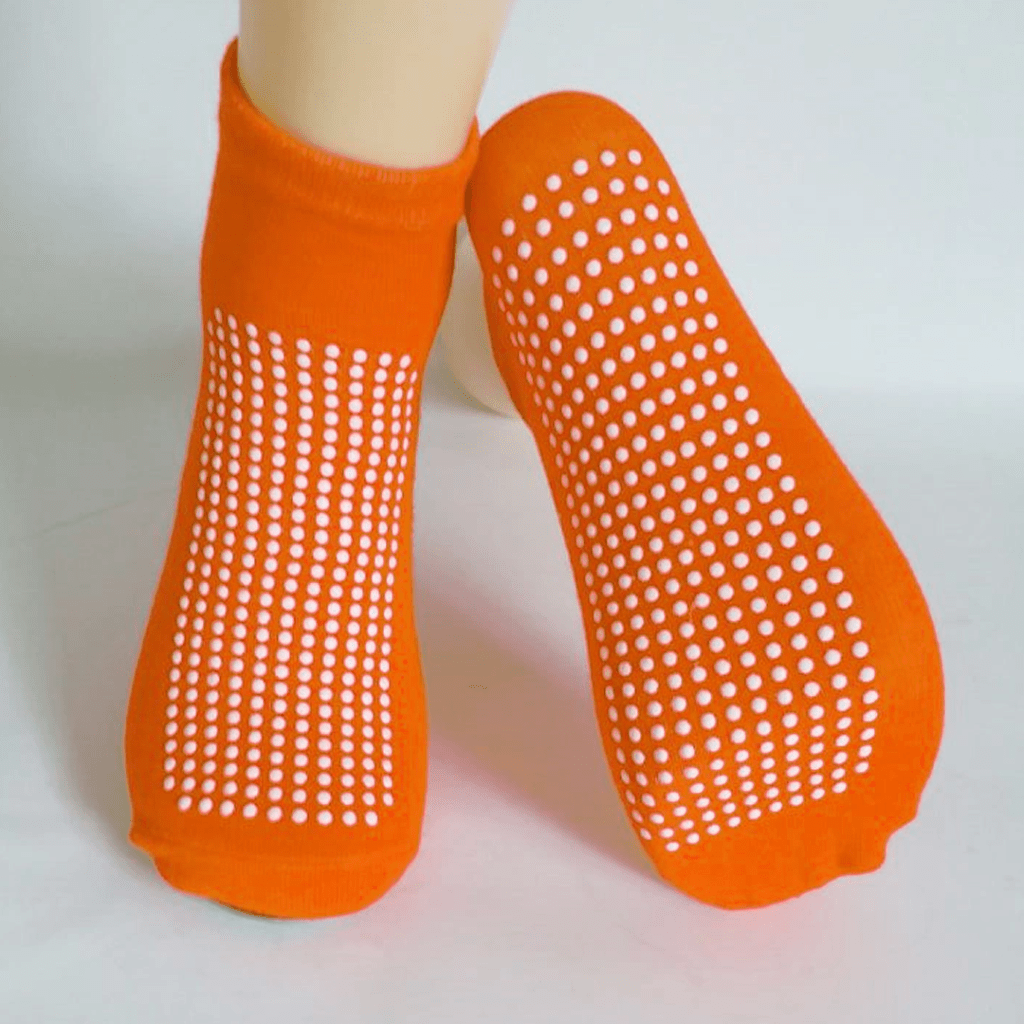 Non-Slip Grip Gym Socks Yoga Cushioned Sole Trampoline Socks for