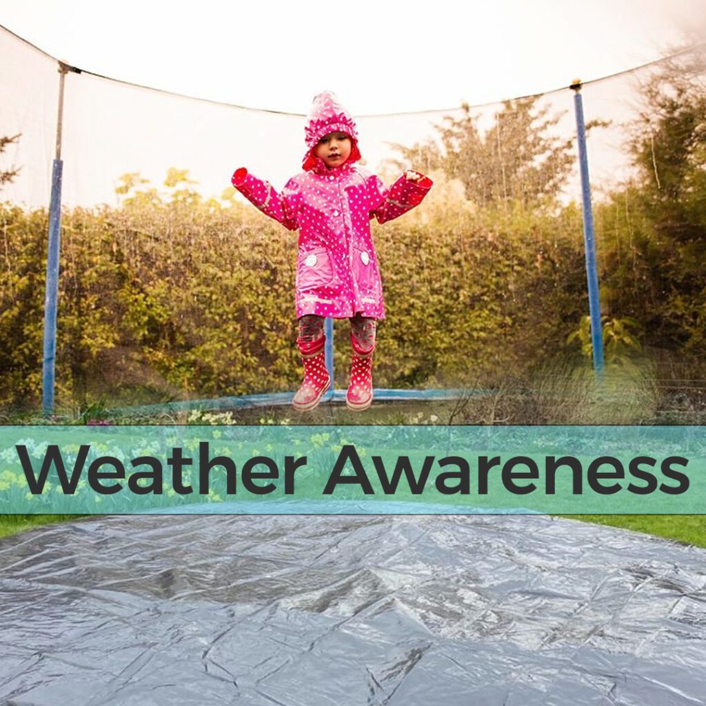 Girl wearing Rain Court Jumping on Trampoline - Super Tramp Trampolines