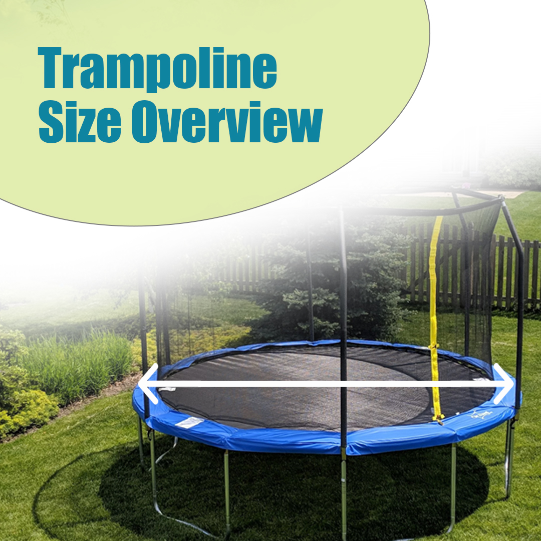 Overview of different trampoline sizes