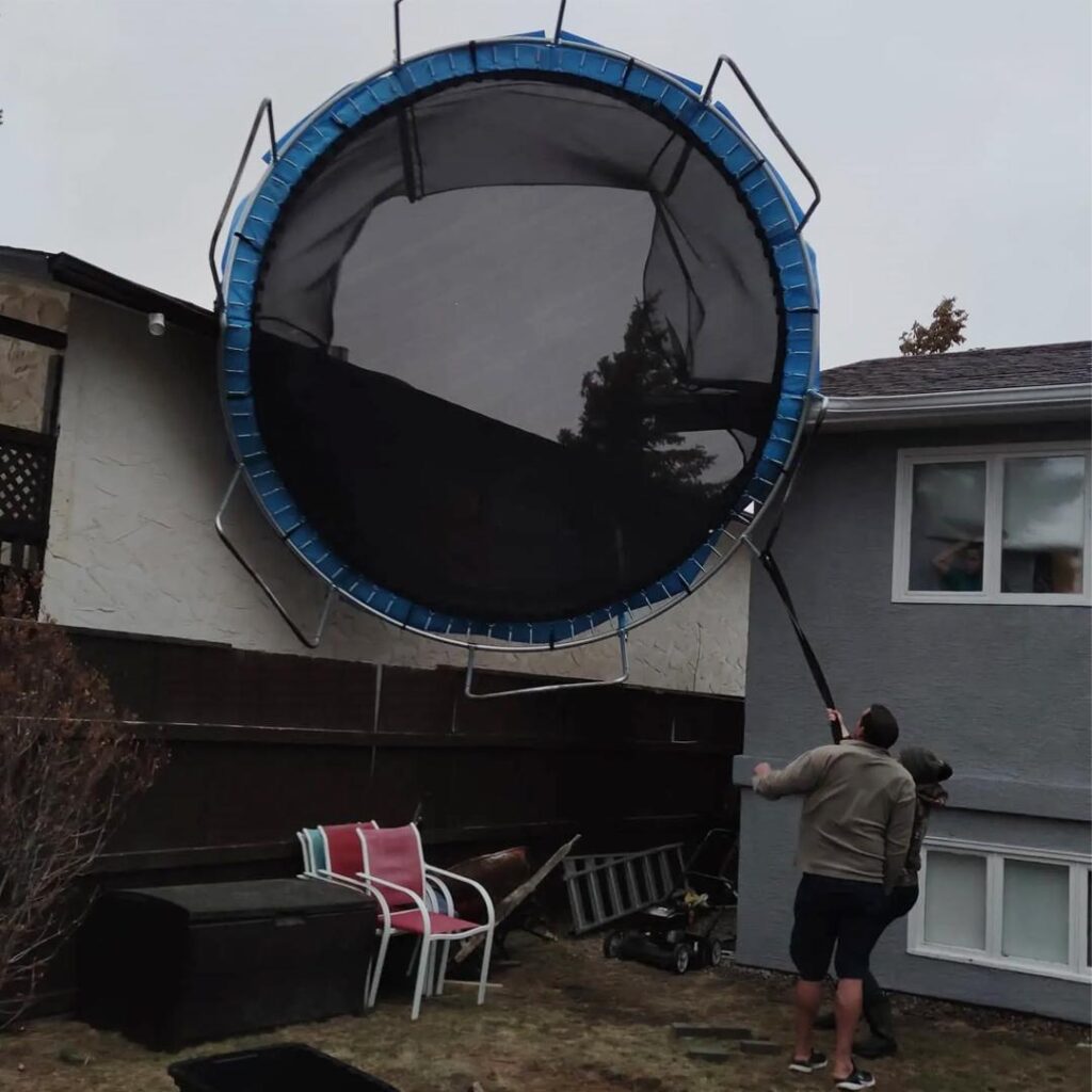 Common Weather Conditions That Cause Trampolines to Become Airborne - trampoline