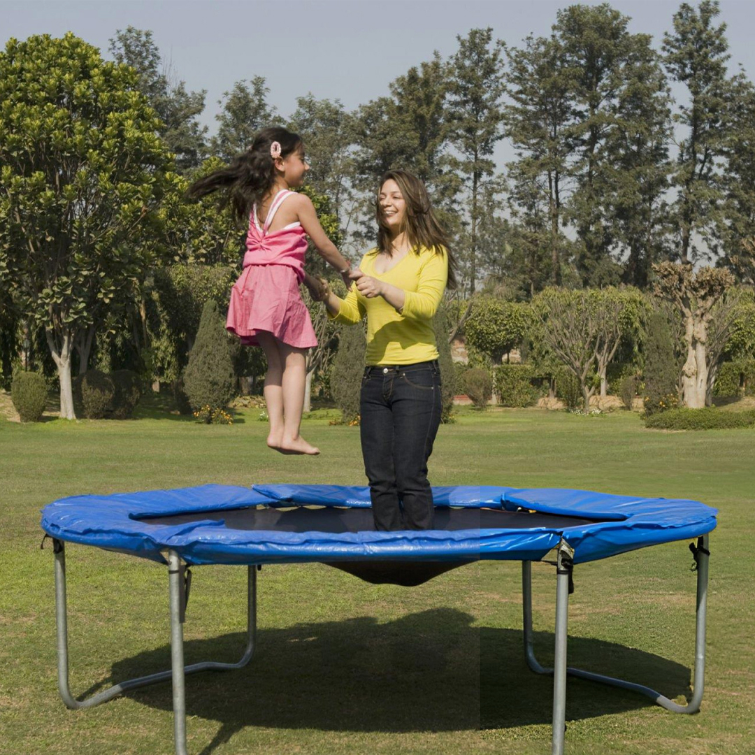 Mother & Daughter Jumping on 10ft Trampoline