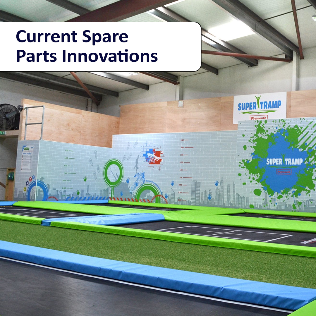 Super Tramp Park Image with Text Current Spares Parts Innovation -Super Tramp Trampolines