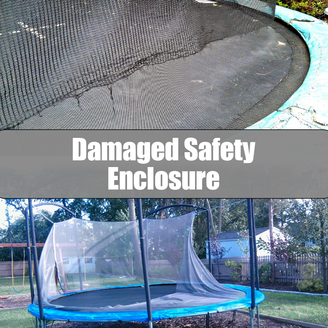 Safety enclosure showing minor damages