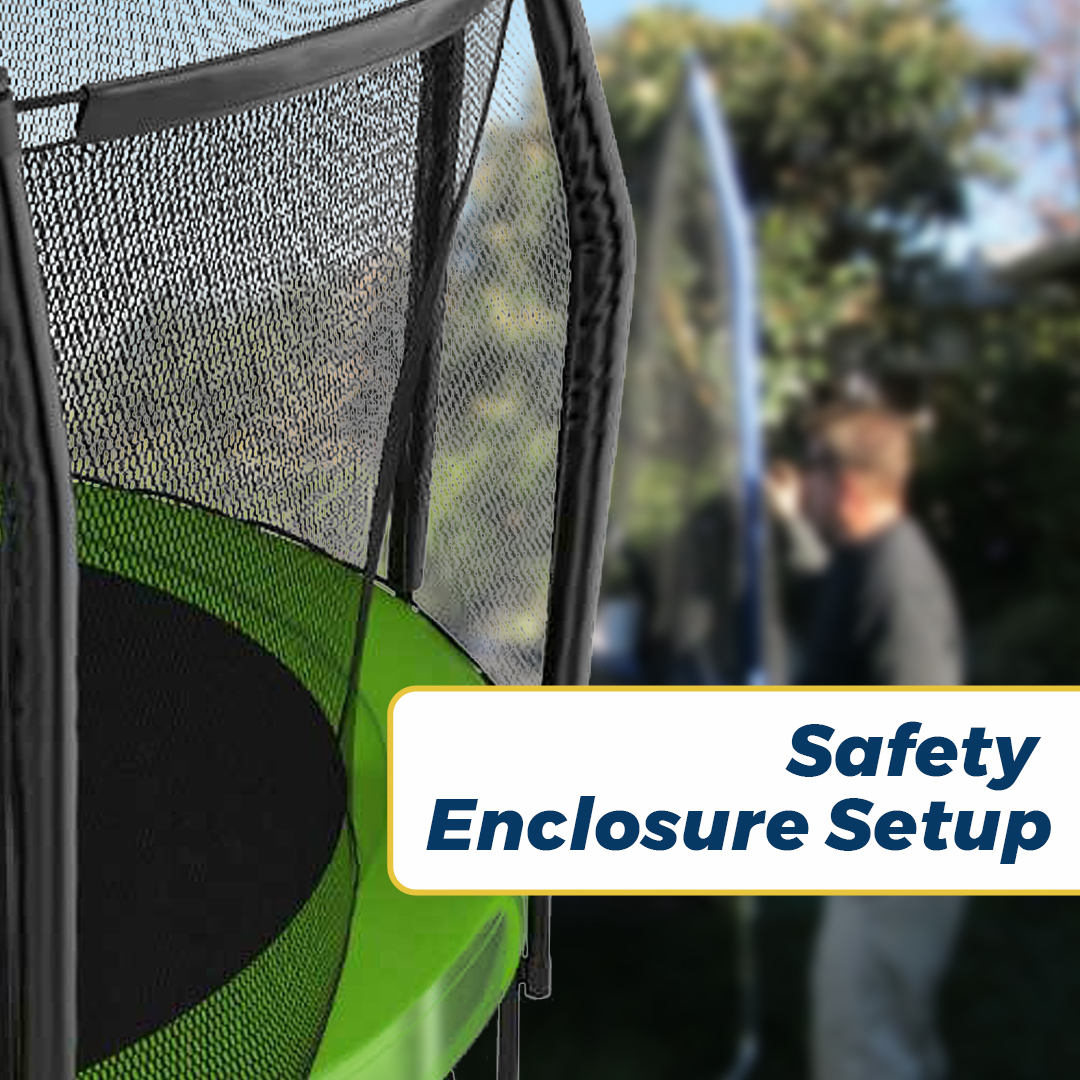 Man Installing Trampoline Safety Enclosure - Super Tramp Trampolines