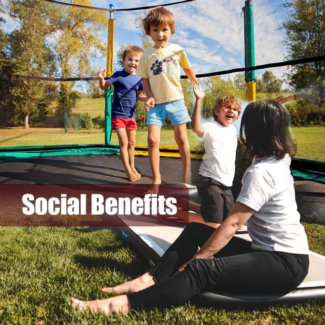 Mother with her Children's Enjoying with Trampoline - Super Tramp Trampolines