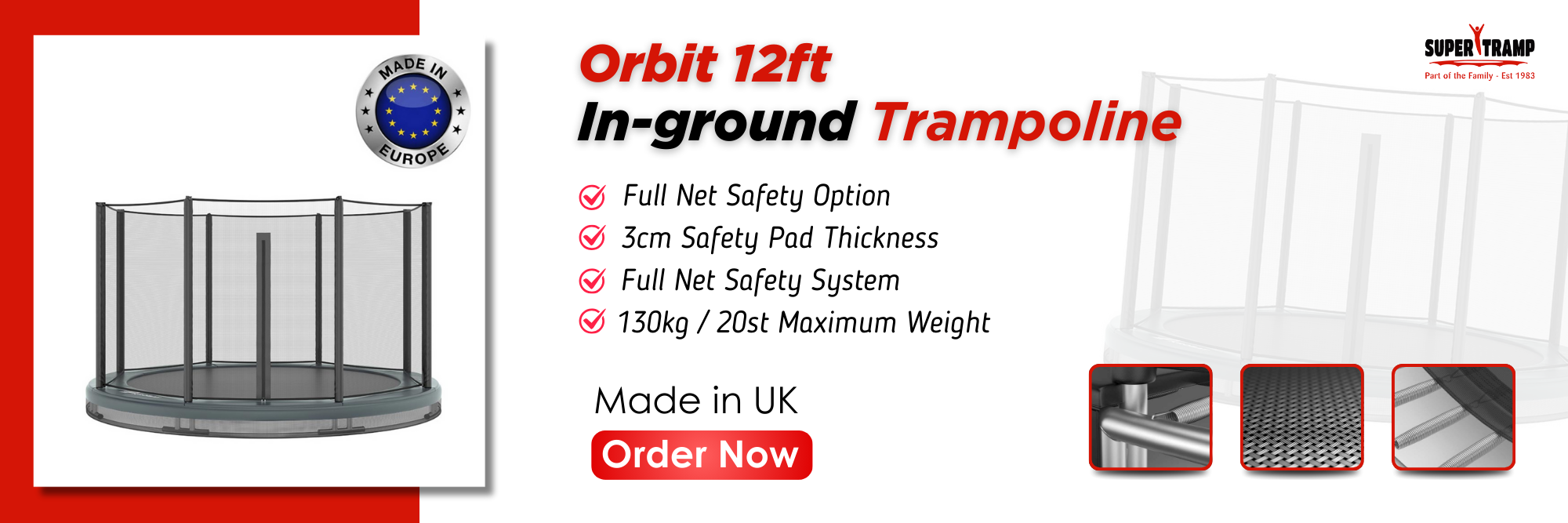 Orbit 12ft In-ground Trampoline - supertramp.co.uk