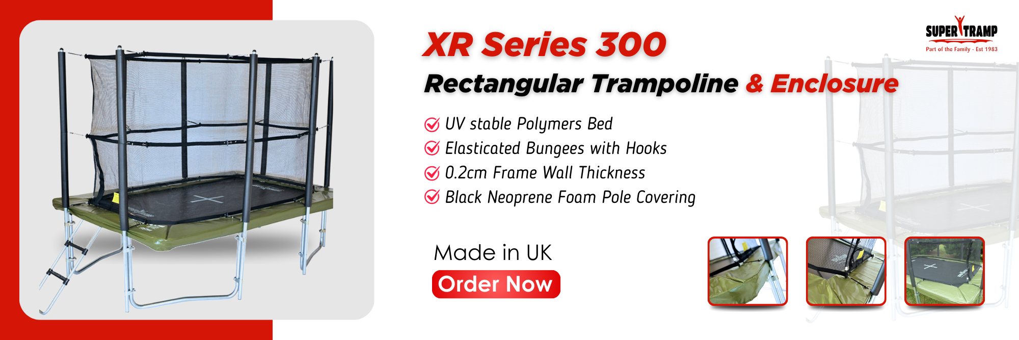 300 xr Series Trampoline - supertramp.co.uk