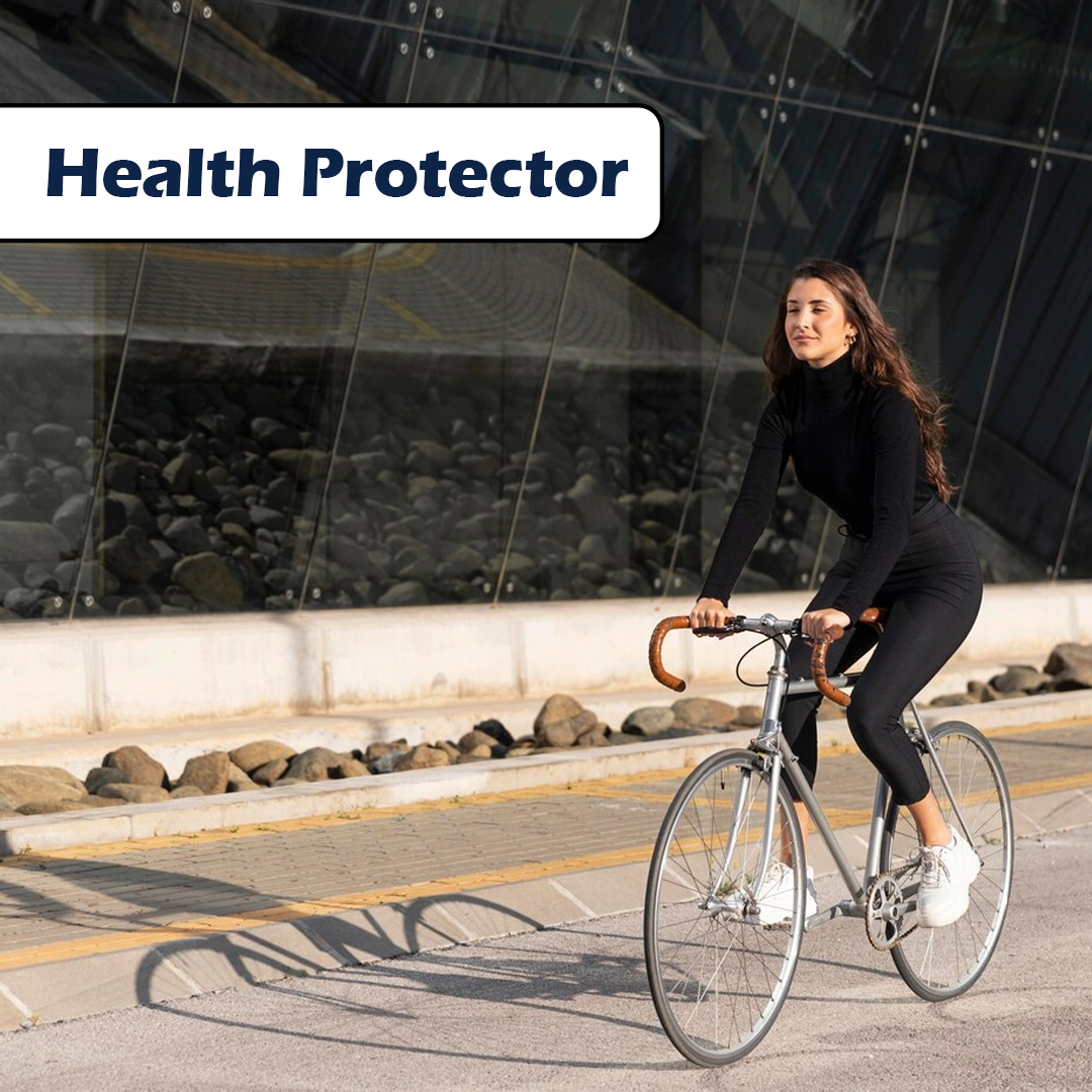 supertramp.co.uk - women riding bicycle - Health Protector