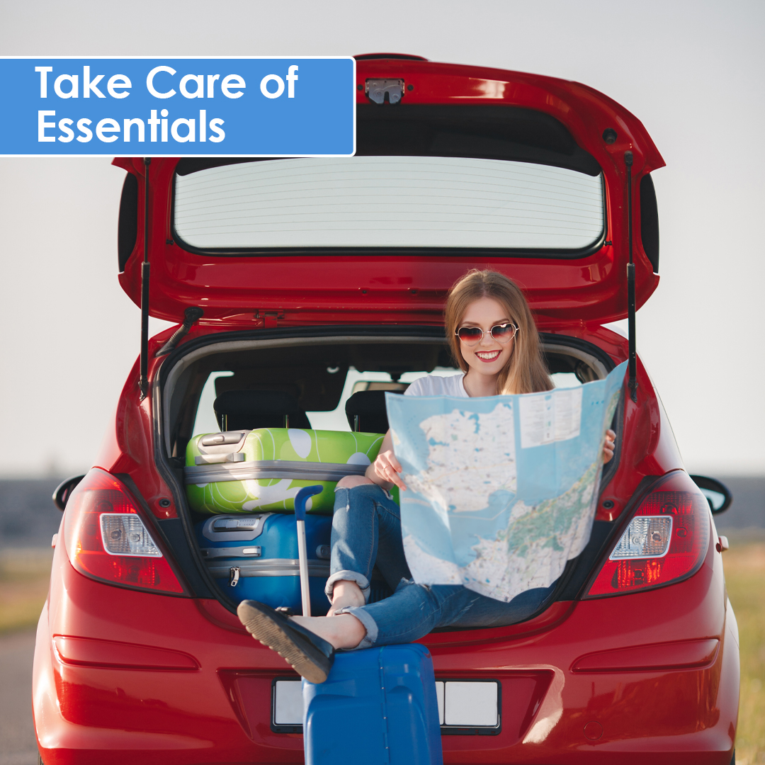 Women sitting on Car with Map - Take Care of Essentials - supertramp.co.uk