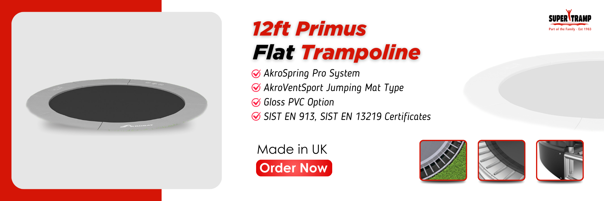 12ft Primus Flat Trampoline