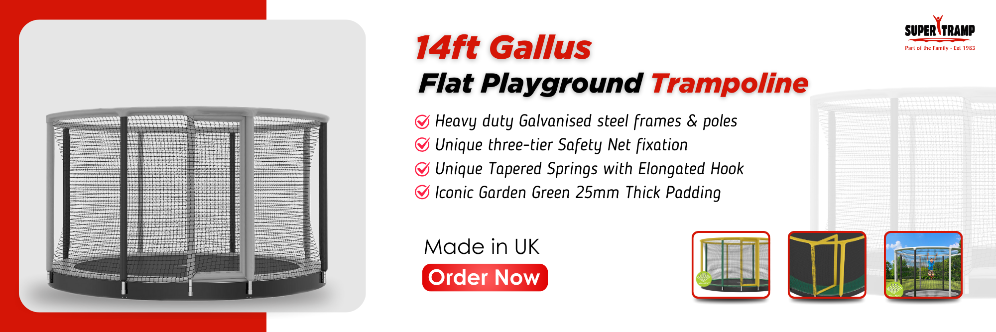 14ft Gallus Flat Playground Trampoline (inc VAT) - supertramp.co.uk