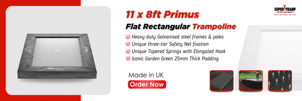 11x8 primus flat rectangular trampoline