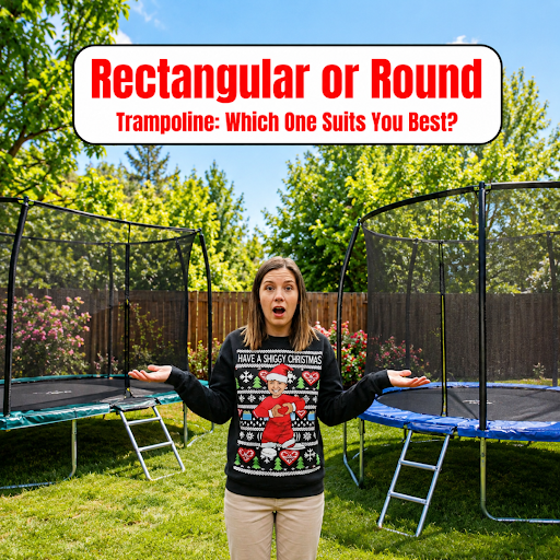 choose between rectangular or round trampoline