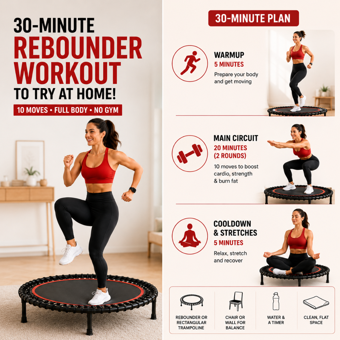30-Minute Rebounder Workout To Try At Home