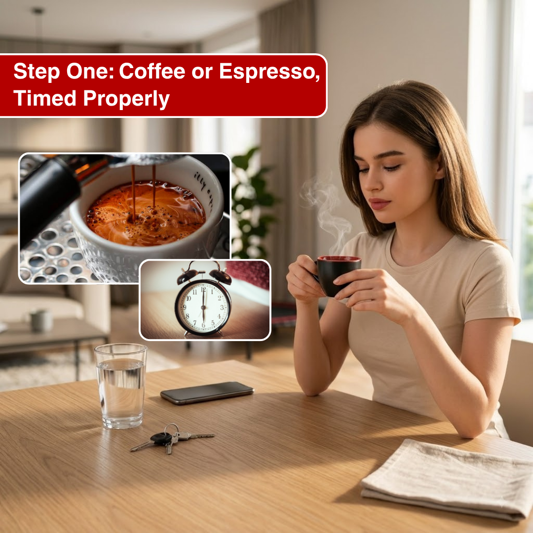 Coffee or Espresso, Timed Properly