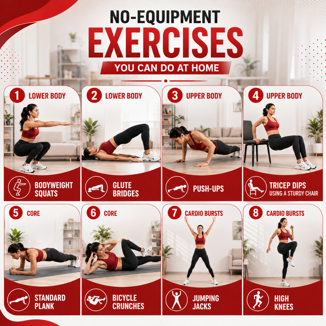 No-Equipment Exercises You Can Do at Home