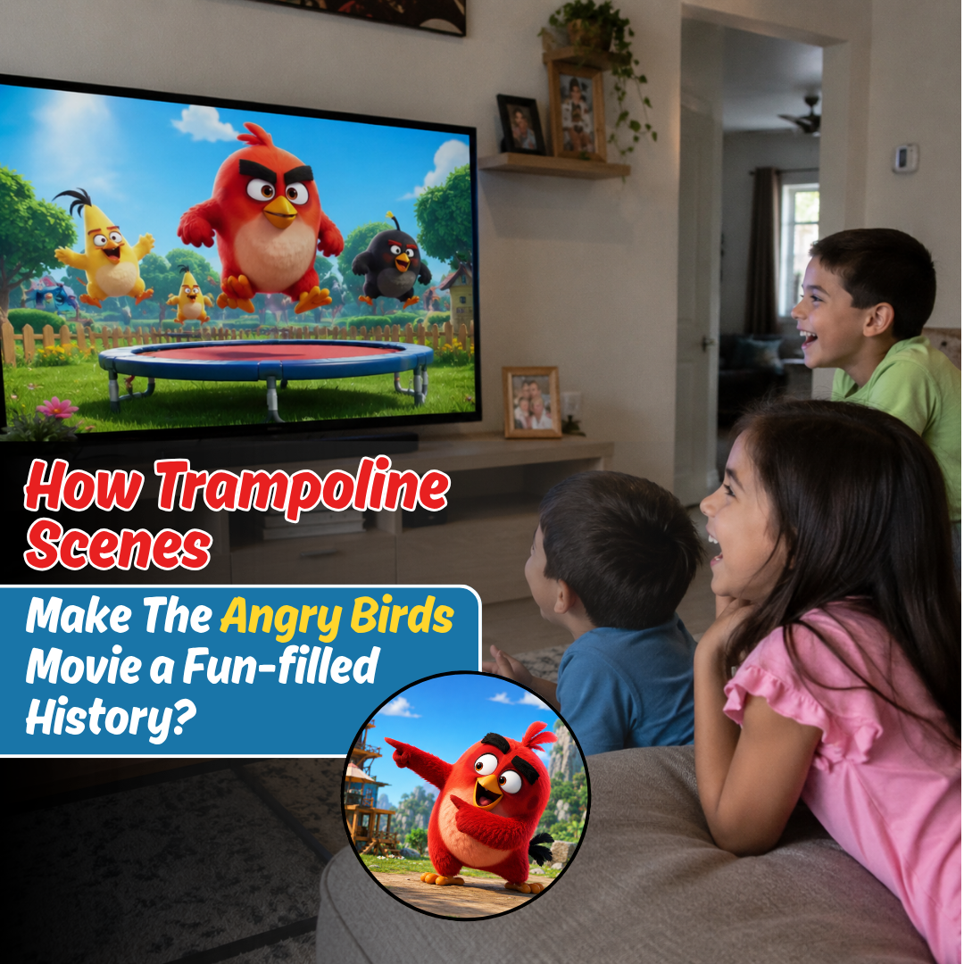 trampolines in the angry birds movie