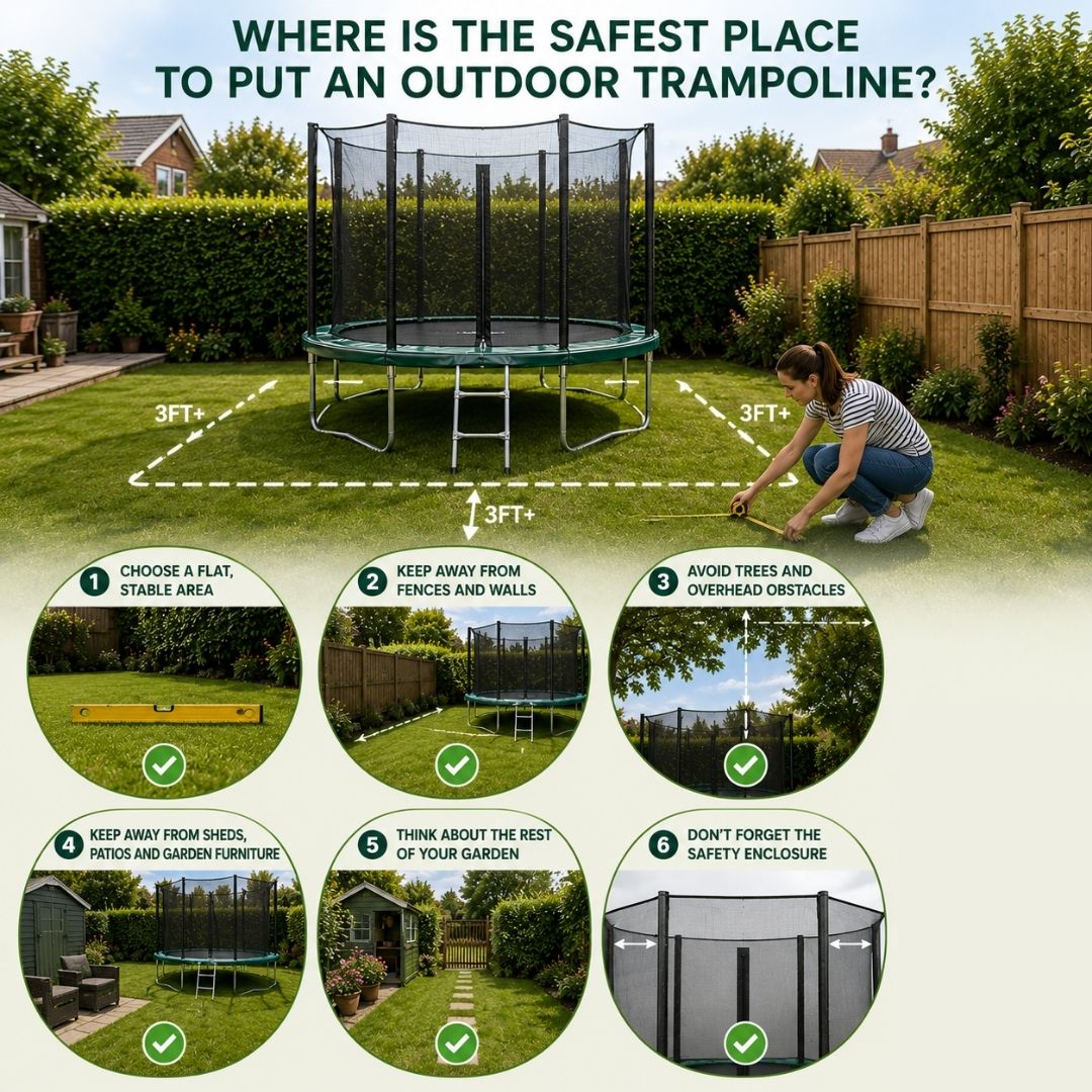 Where is the Safest Place to Put an Outdoor Trampoline
